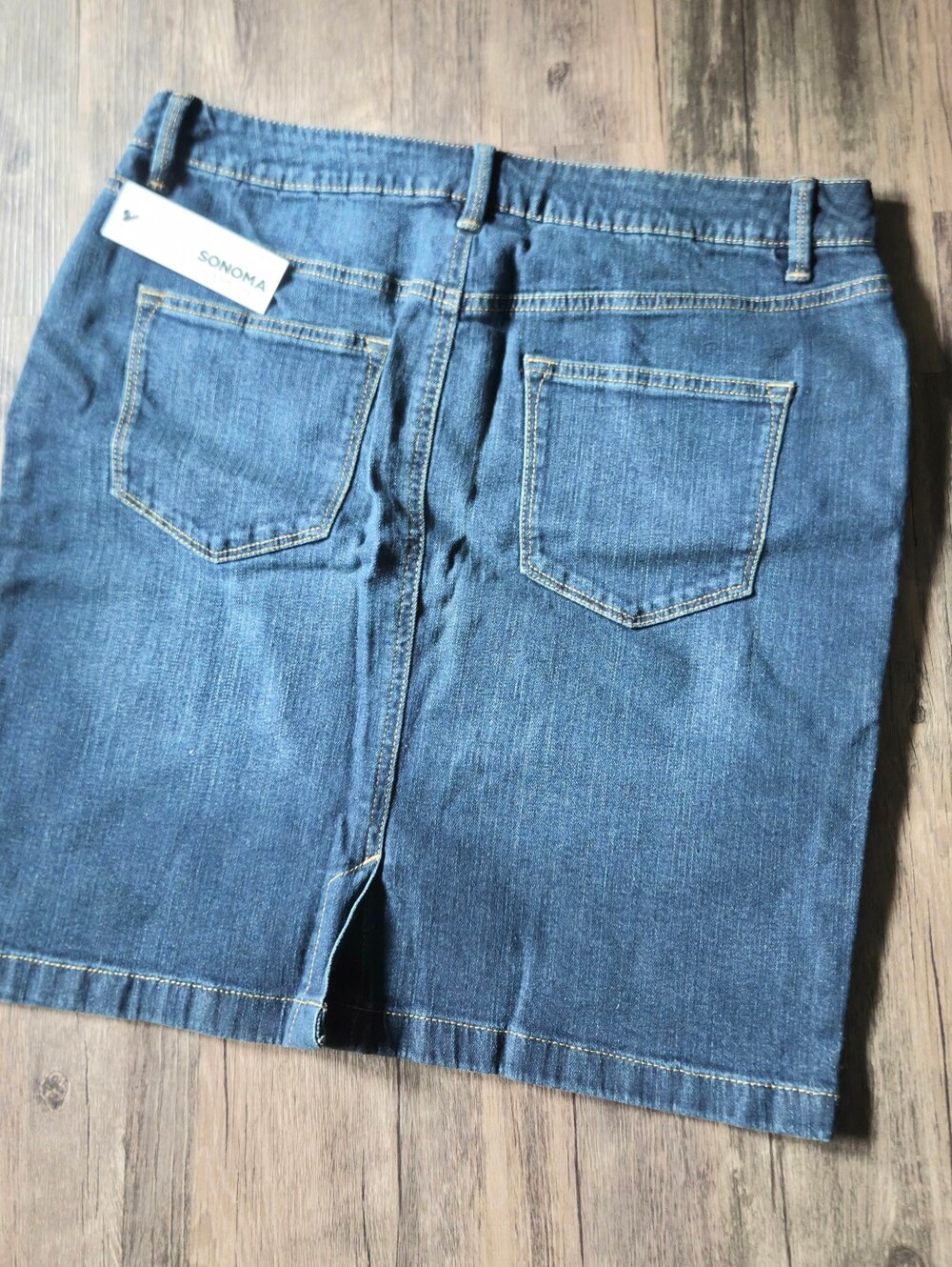 NWT SONOMA Denim Jean Skirt in Dark Wash Sz 12, Short Skirt - Picture 4 of 11